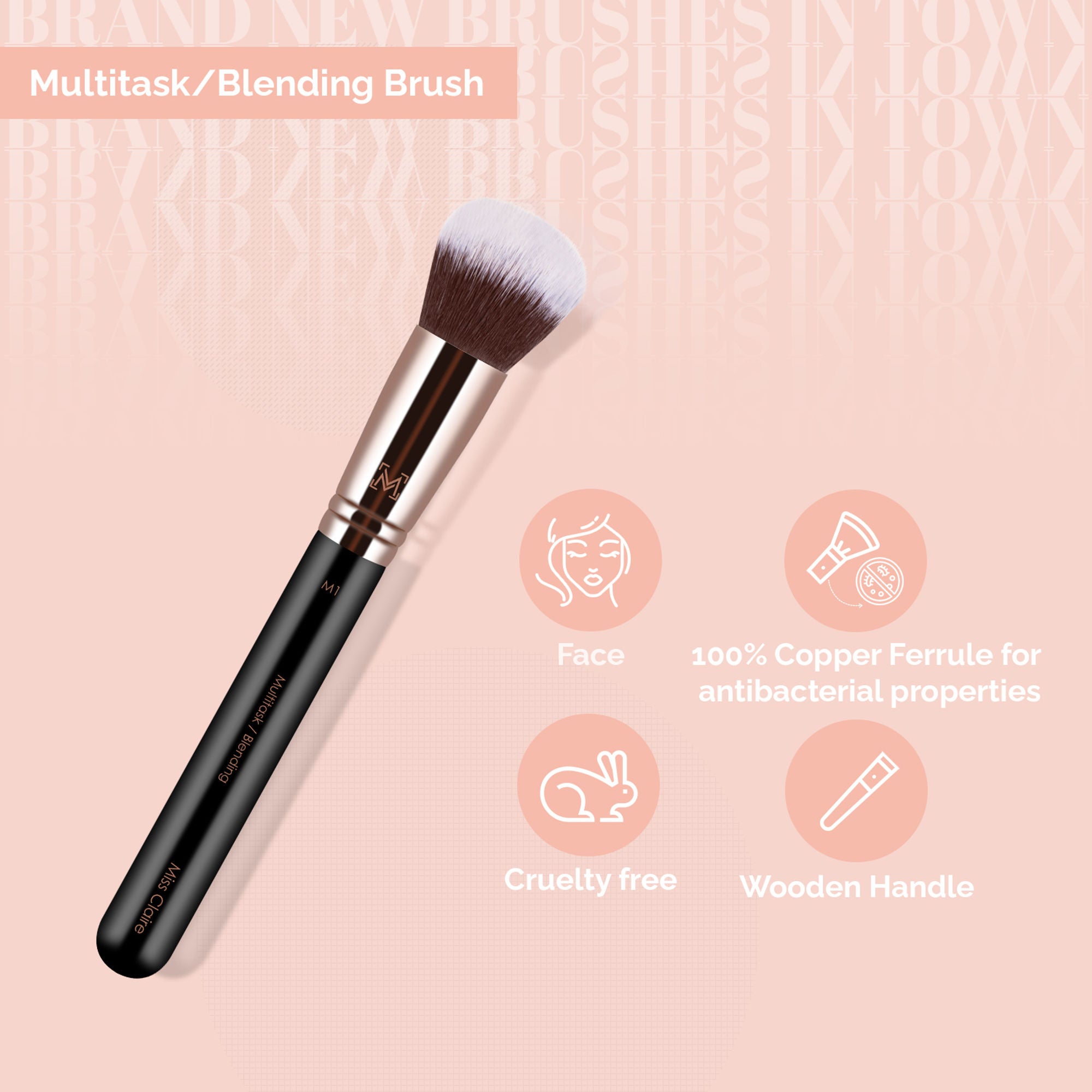 Miss Claire M1 - Multitask/Blending Brush - Rose Gold