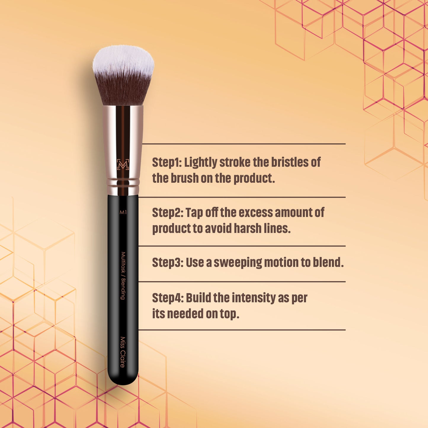 Miss Claire M1 - Multitask/Blending Brush - Rose Gold - Distacart
