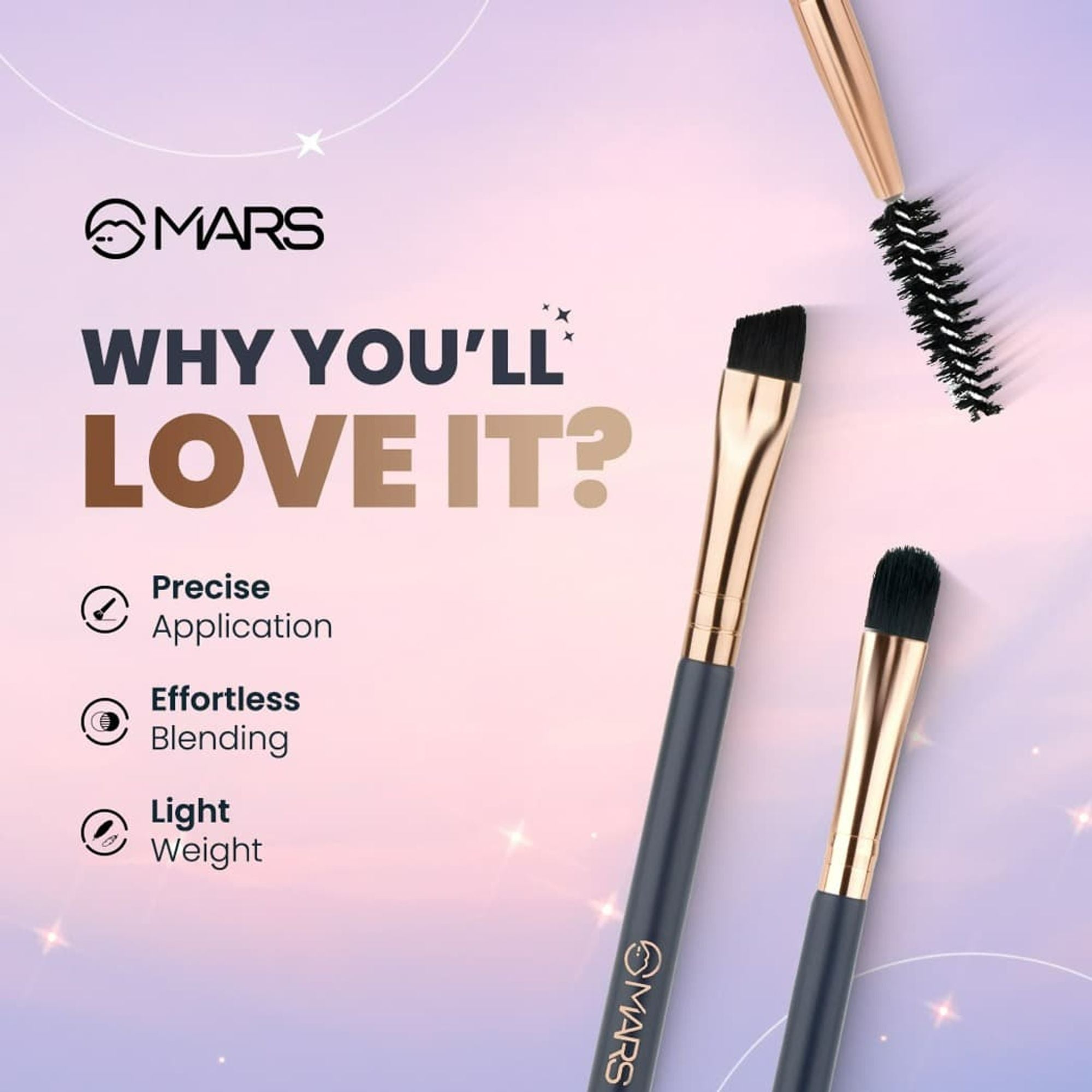 MARS Cosmetics Eye Enchanted Brush - Set of 3 - Distacart