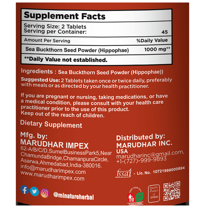 Minature Sea Buckthorn Seed Tablet