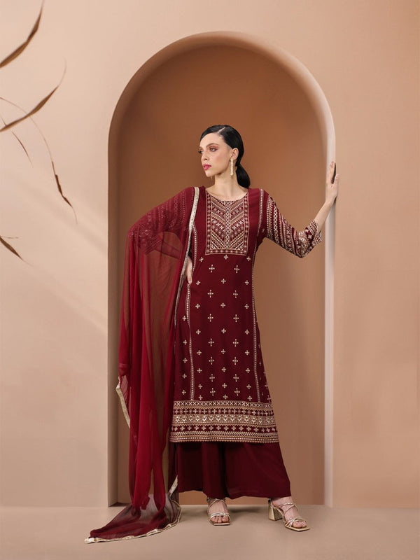 All About You Women Ethnic Motifs Printed Kurta with Palazzos & Dupatta - Distacart