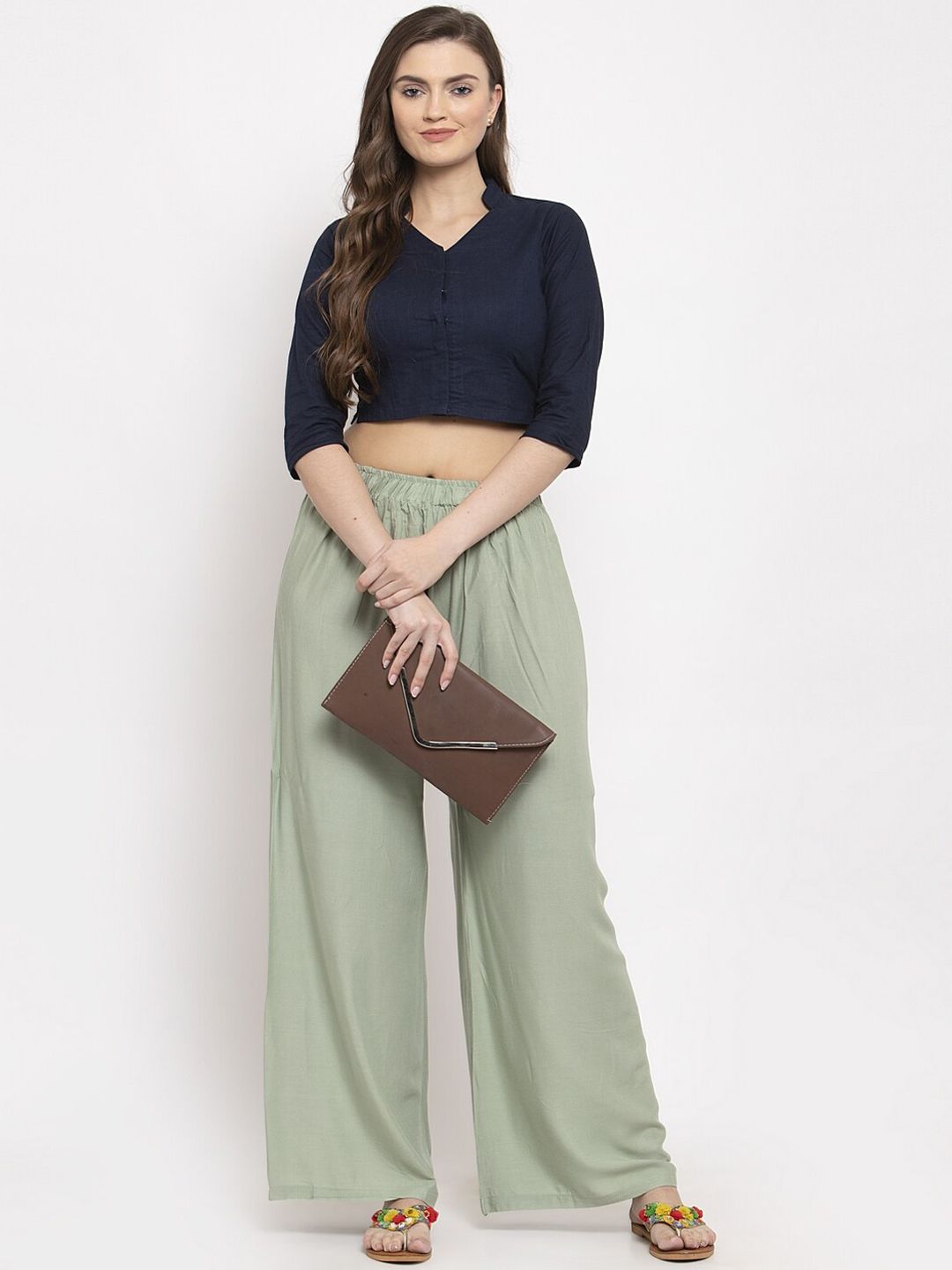 TAG 7 Women Pack Of 2 Solid Straight Palazzos