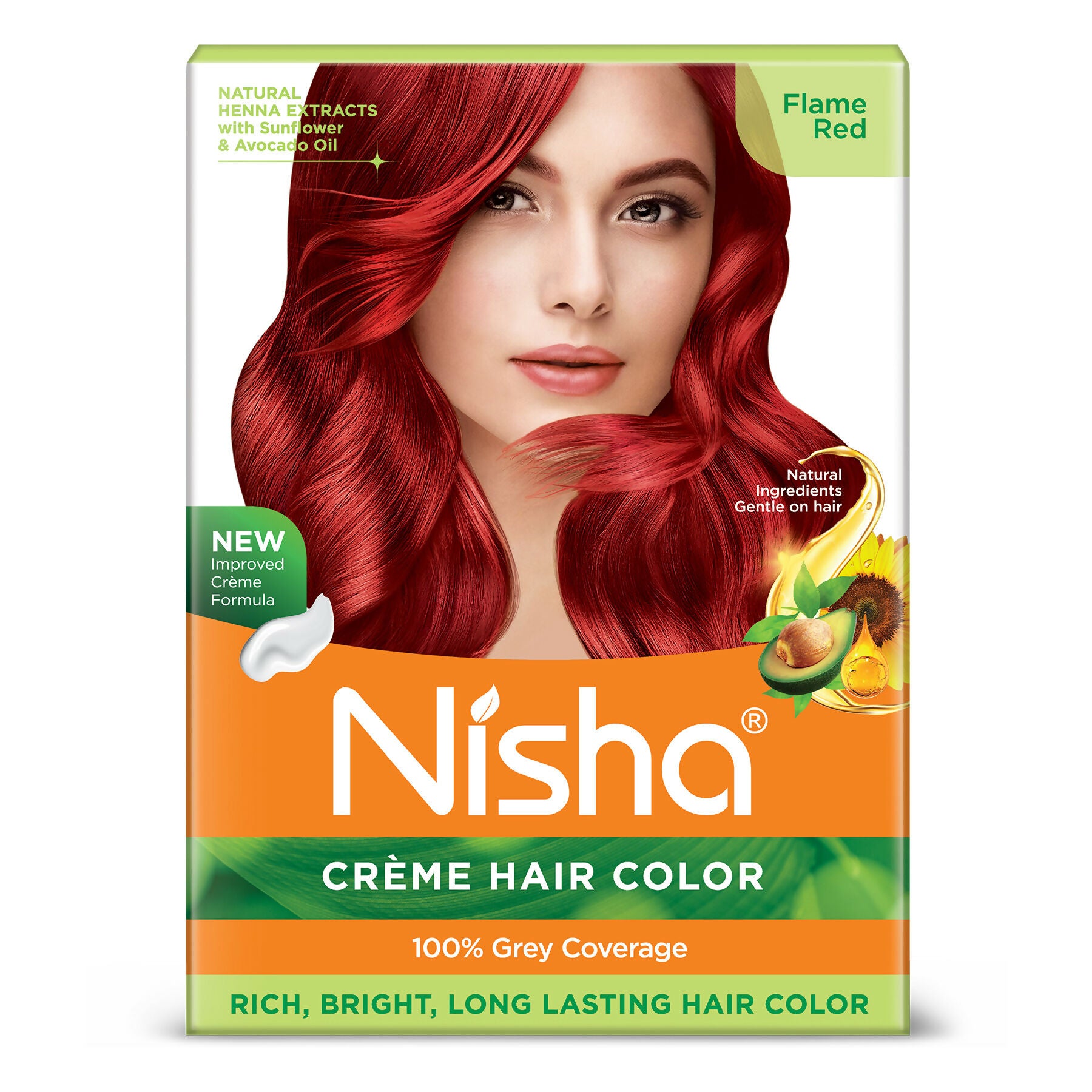 Nisha Creme Hair Color for Women - Flame Red - Distacart