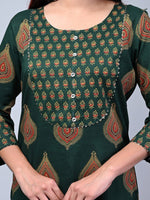 Thumbnail for Swasti Women Green Ethnic Motifs Printed Floral Kurta - Distacart