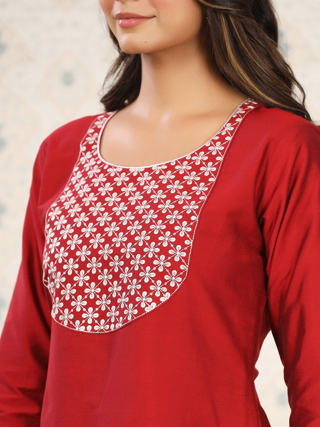 Ode by House of Pataudi Floral Embroidered Kurta - Distacart