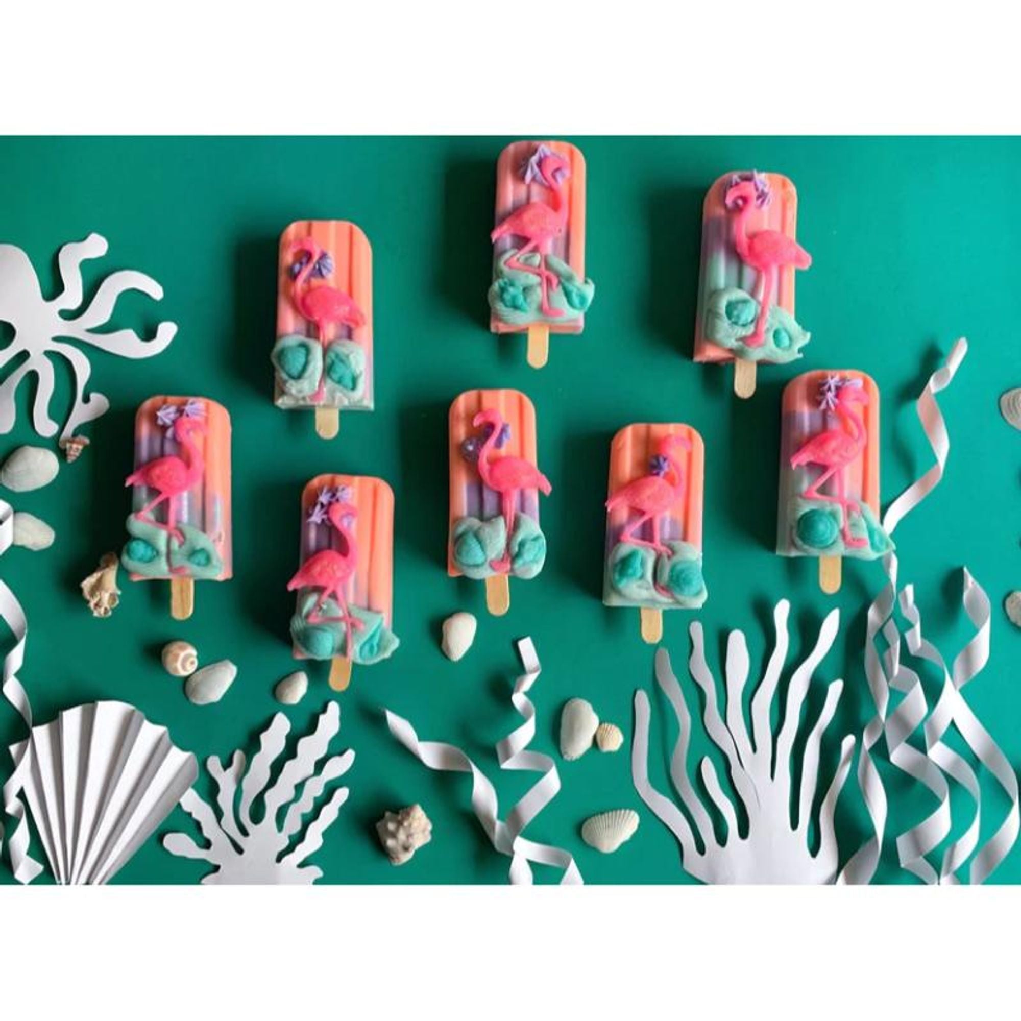 The Sass Bar Seascape Flamingo Popsicle Soap - Distacart
