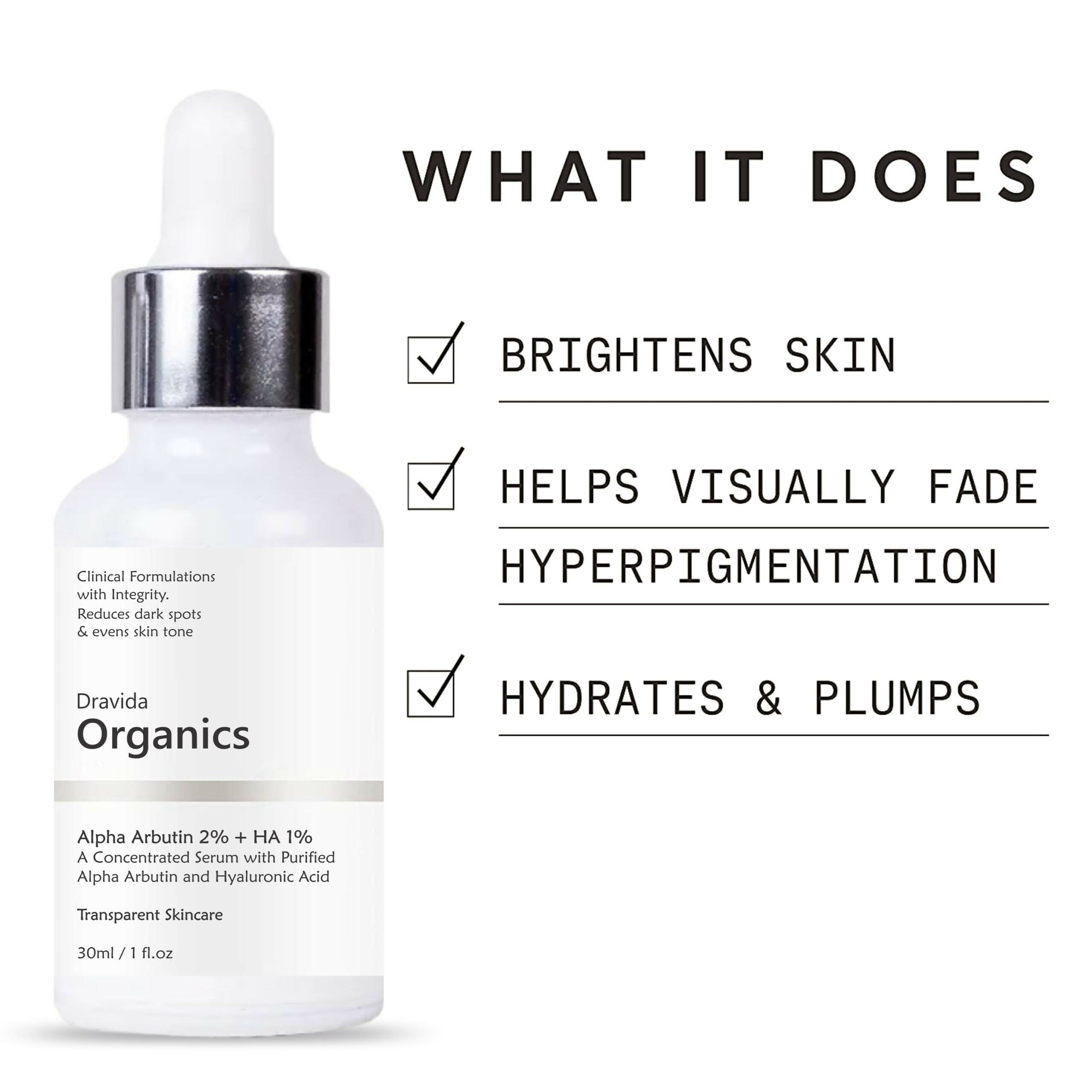 Dravida Organics Alpha Arbutin Face Serum - Dista