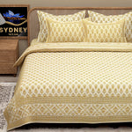 Thumbnail for Green Ethnic Motifs Cotton 200TC King Bedsheet With 2 Zipper Pillow Covers - King Size by House of Ree - Distacart