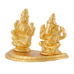 Thumbnail for Estele Gold-Polished Goddess Laxmi & Lord Ganapati Idol for Pooja & Car Decor - Distacart