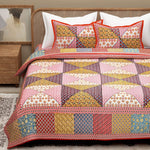 Thumbnail for Red Ethnic Motifs Cotton 300TC King Bedsheet With 2 Zipper Pillow Covers - Super King Size by House of Ree