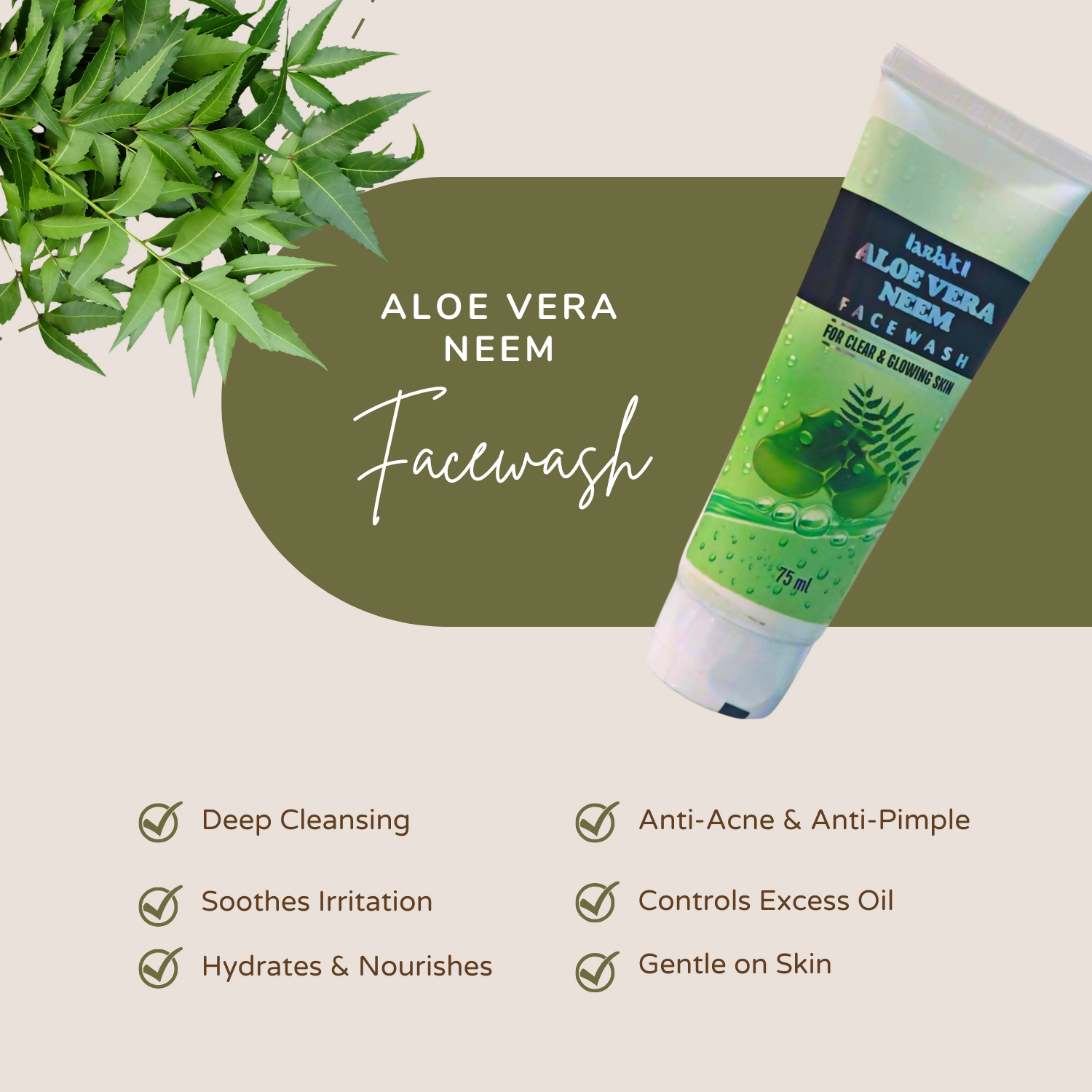 Arlak Aloe Vera Neem Face Wash Gel - Dista