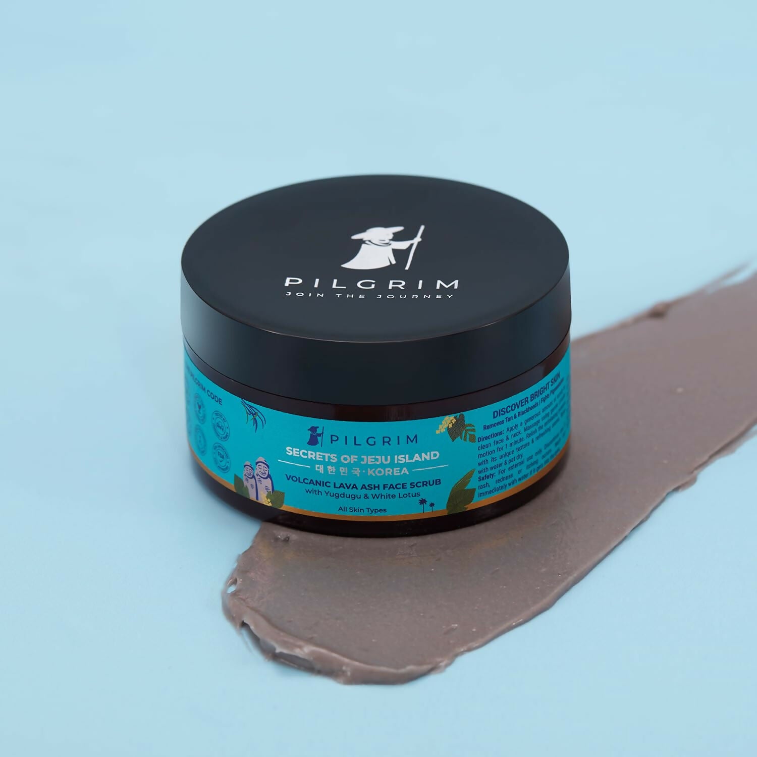 Pilgrim Face Scrub with Yugdugu & White Lotus, For Glowing Skin & Blackhead Removal, Dry, Oily Combination Skin - Distacart