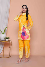 Thumbnail for Miravan Womens Yellow Digital Printed Kurta Set - Distacart
