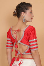 Thumbnail for Joban Fashion Silk Zari And Sequence Work Padded Blouse - Red