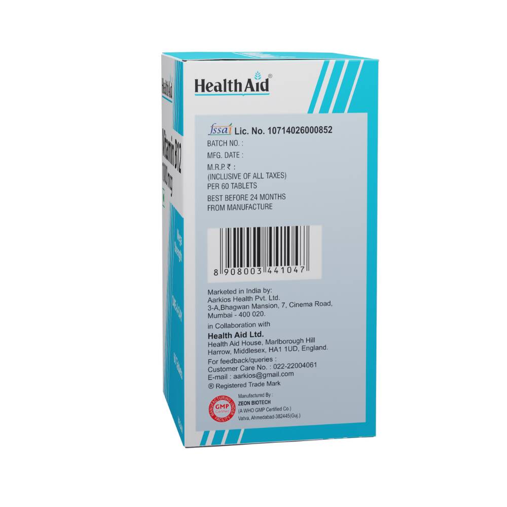 HealthAid Vitamin B12 1000 mcg Mega Strength Tablets - Limited Time Offer