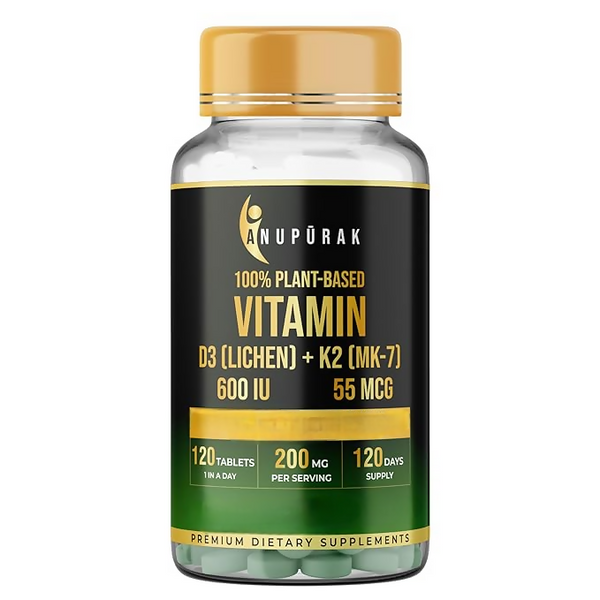 Anupurak Vegan Vitamin D3 K2 MK-7 Tablets - Distacart