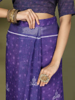 Thumbnail for Astita Cotton Violet Saree