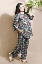 Thumbnail for Breathables Blue Kalamkari Kurta & Pant Cotton Co-Ord Set - Dista
