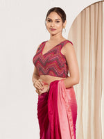 Thumbnail for Joban Fashion Magenta Net Padded Blouse With V Neck Sleeveless - Distacart