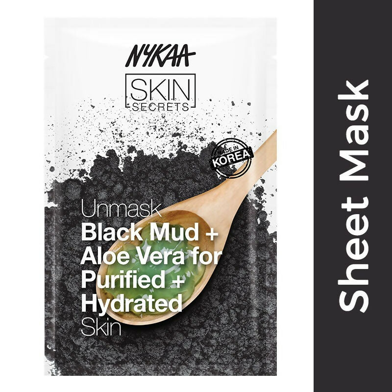 Nykaa Skin Secrets Exotic Indulgence Black Mud + Aloe Vera Sheet Mask For Purified & Hydrated Skin - Distacart