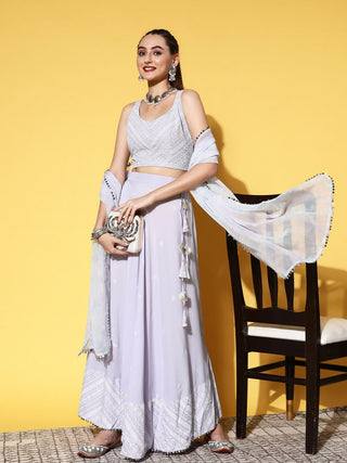 Ahalyaa women's wear Traditional wear lehenga choli - Powder Blue - Distacart