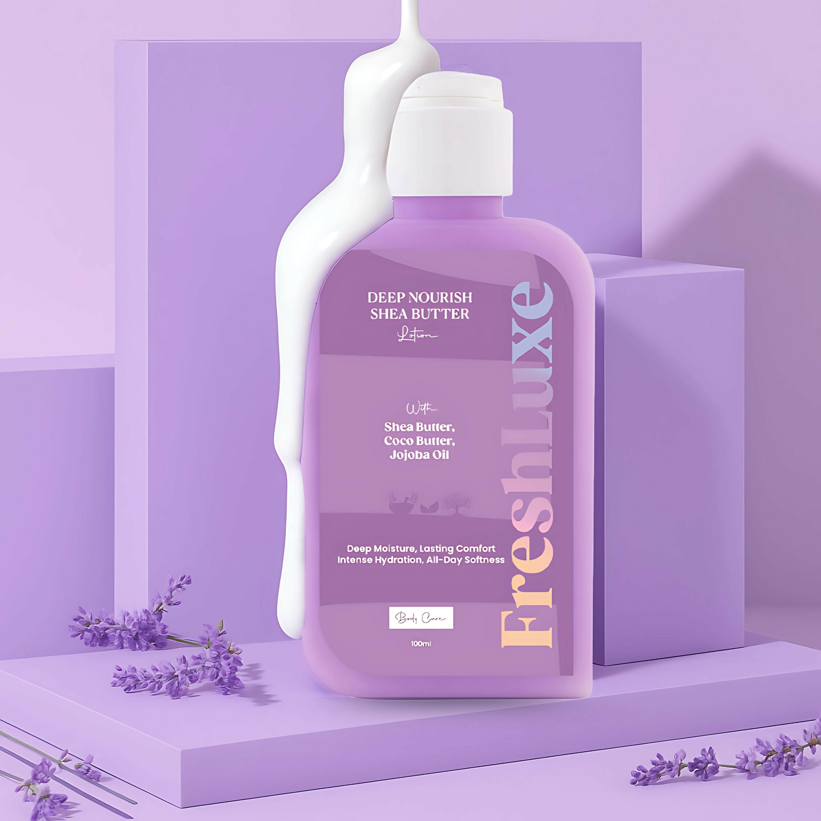 FreshLuxe Shea Butter Lotion with Coco Butter & Jojoba Oil For Deep Moisturization