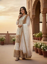 Thumbnail for Teeya Creation Multi Color Star Georgette Heavy Embroidery Work Functional Wear Salwar Suit - Distacart