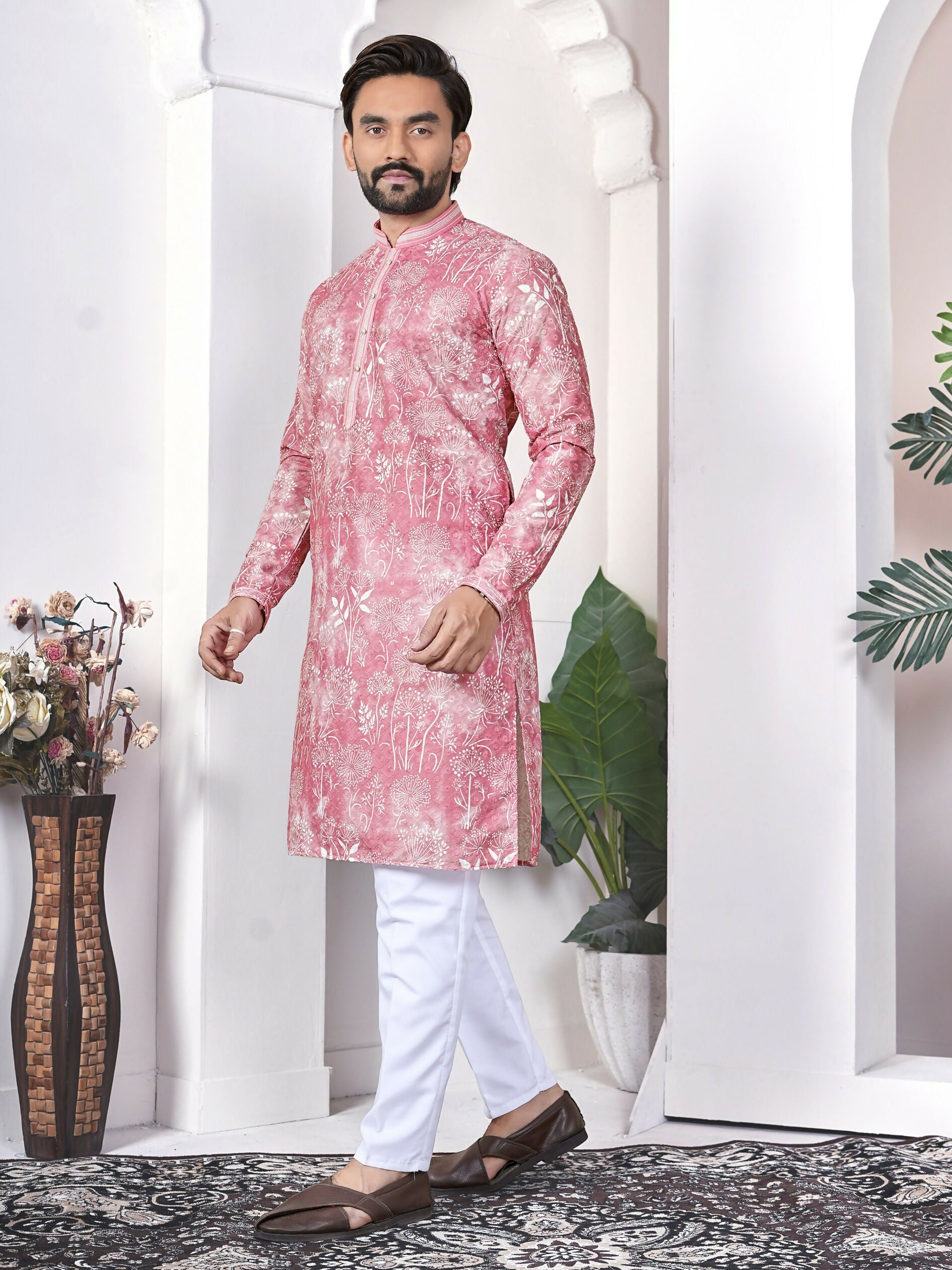 Anaita Pink Digital Printed Work Cotton Straight Kurta - Distacart