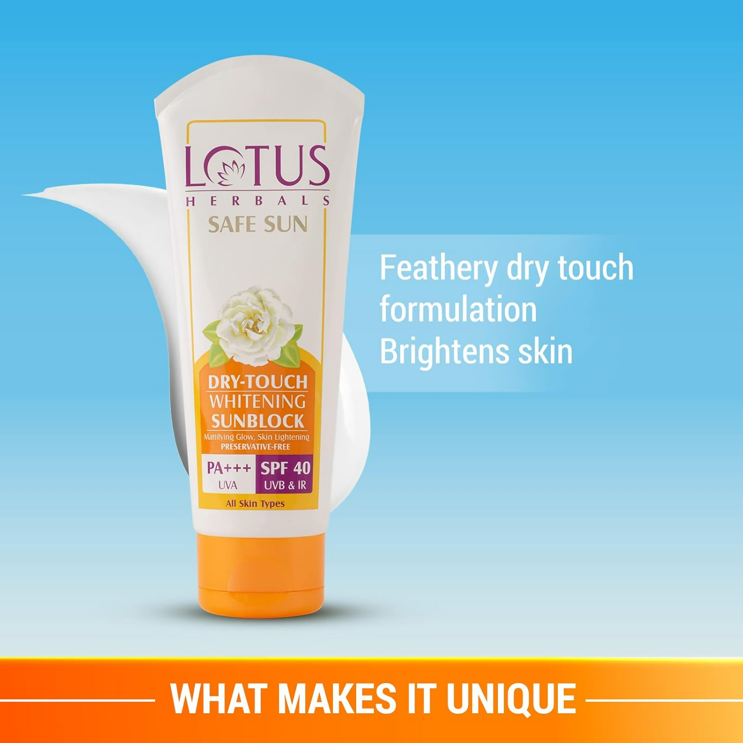 Lotus Herbals Safe Sun Dry Touch Whitening Sunscreen SPF 40 PA+++ - Distacart
