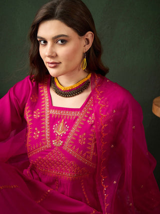 Sangria Embroidered Kurta & Trouser With Dupatta - Distacart