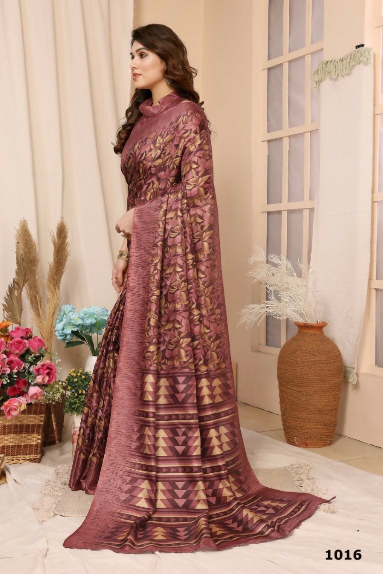 Aafreen Partywear Designer Maroon Khadi Fancy Saree - Distacart