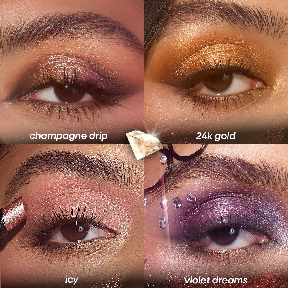 Nykaa Diamond Jelly Cooling Shimmer Eyeshadow Stick - Multi-Use, High Shine Glitter - 24K Gold - Distacart