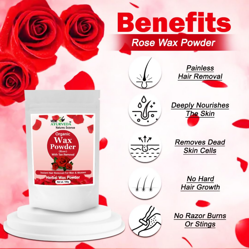 VedicAyurveda Herbal Wax Powder - Rose - Dista