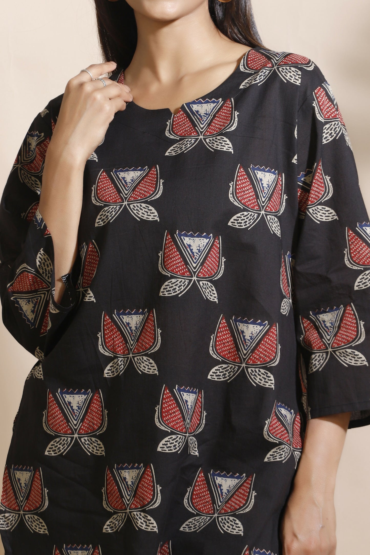 Breathables Abstract Black Cotton Co-Ord Set - Dista