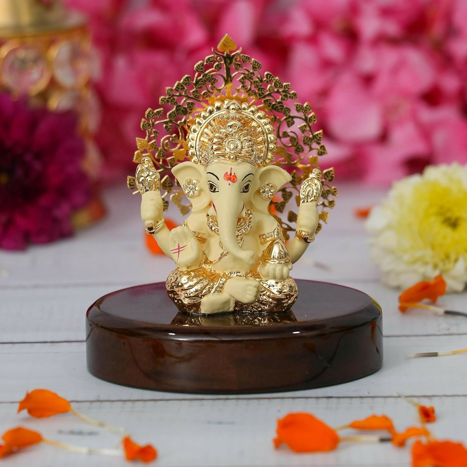 House Of Wemy Gold Plated Lord Kalpavrikshya Tree Ganesha Idol - Distacart