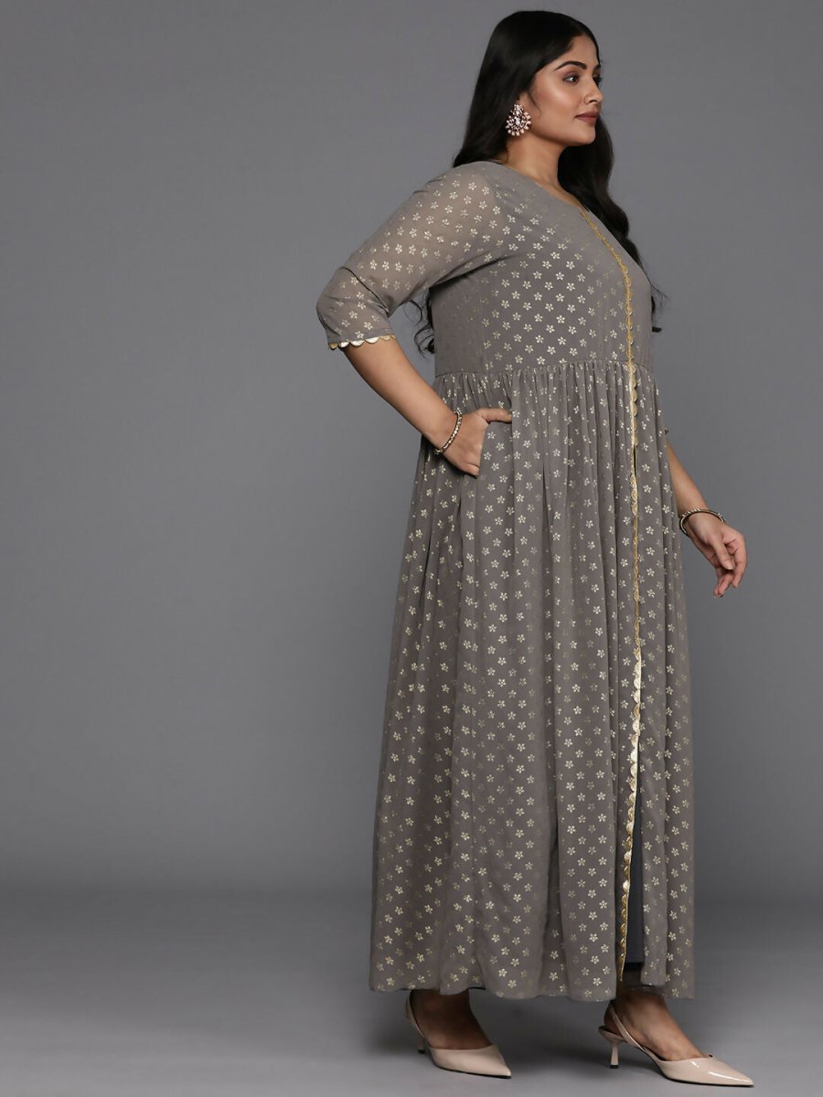 Ahalyaa Women's Traditional wear Ethnic Dress - Grey - Distacart