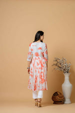 Thumbnail for Joban Fashion Peach Tie & Dye Kurta Pant Set - Distacart