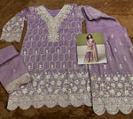 Thumbnail for Anaita Purple Real Shimmer Readymade Suit with Embroidery & Real Mirror Work - Distacart