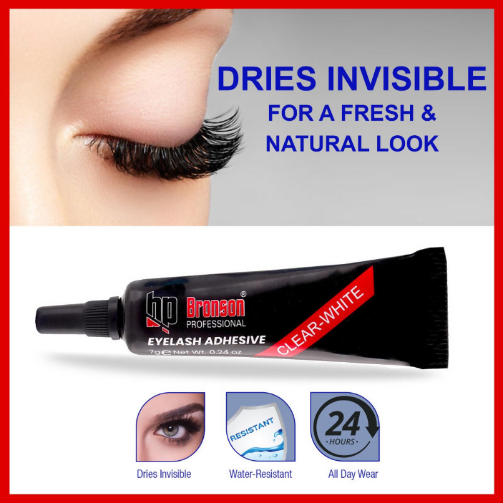 Bronson Professional Eyelash Glue Adhesive Clear White & Waterproof - Dista