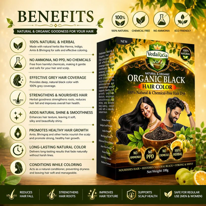 VedaRasa Natural & Organic Black Hair Color - Distacart