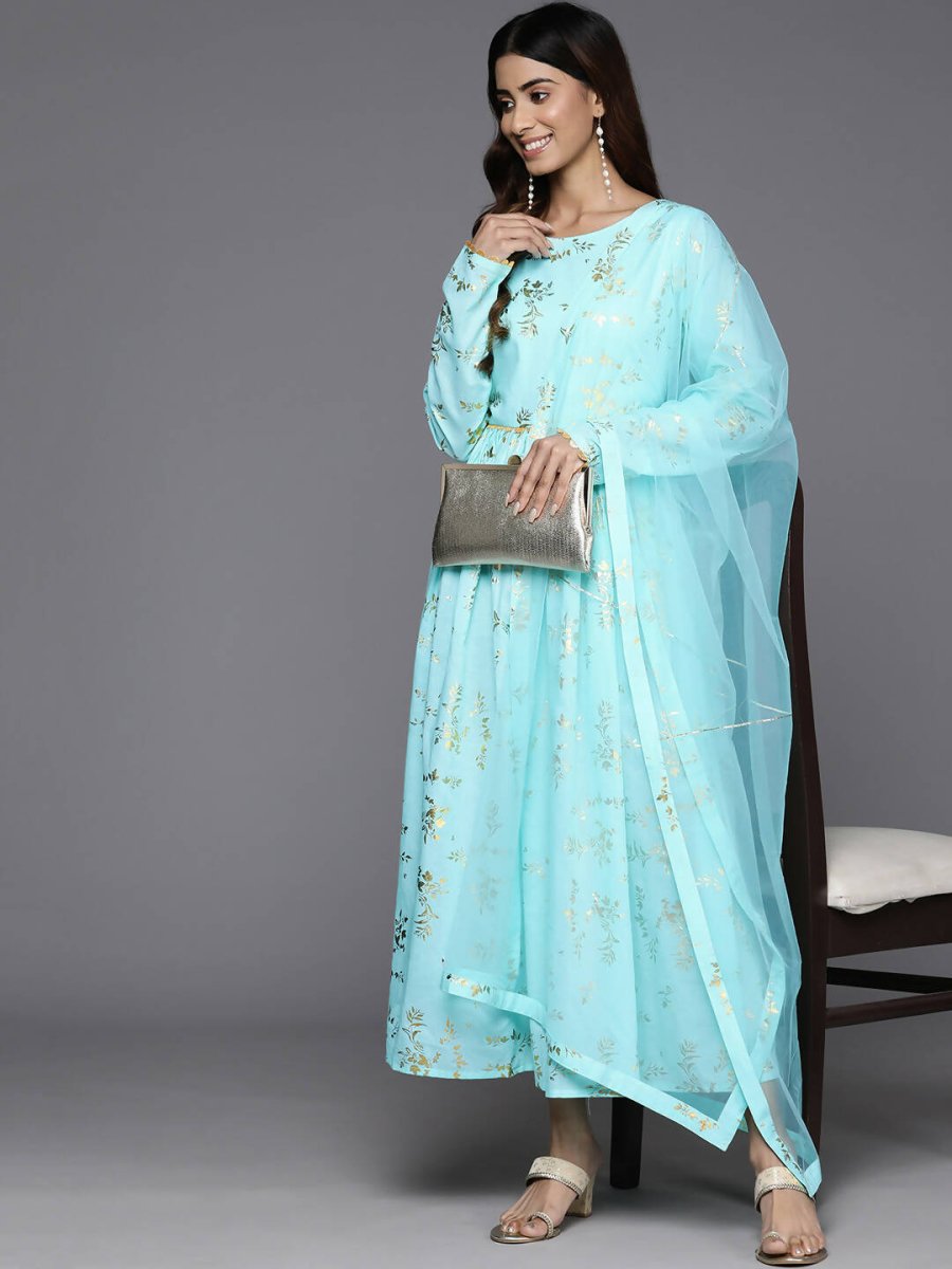 Ahalyaa Women's Traditional wear Dress - Blue - Distacart