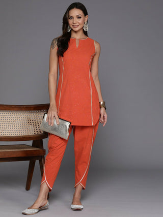 Ahalyaa Women's Traditional Wear Co-ods - Orange - Distacart