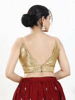 Thumbnail for Joban Fashion Gold Sequins Padded Blouse With V Neck Sleeveless - Distacart