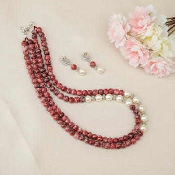 Joban Fashion Women Multi Marble Beads (Printed Glass Beads) With Pearls - Distacart