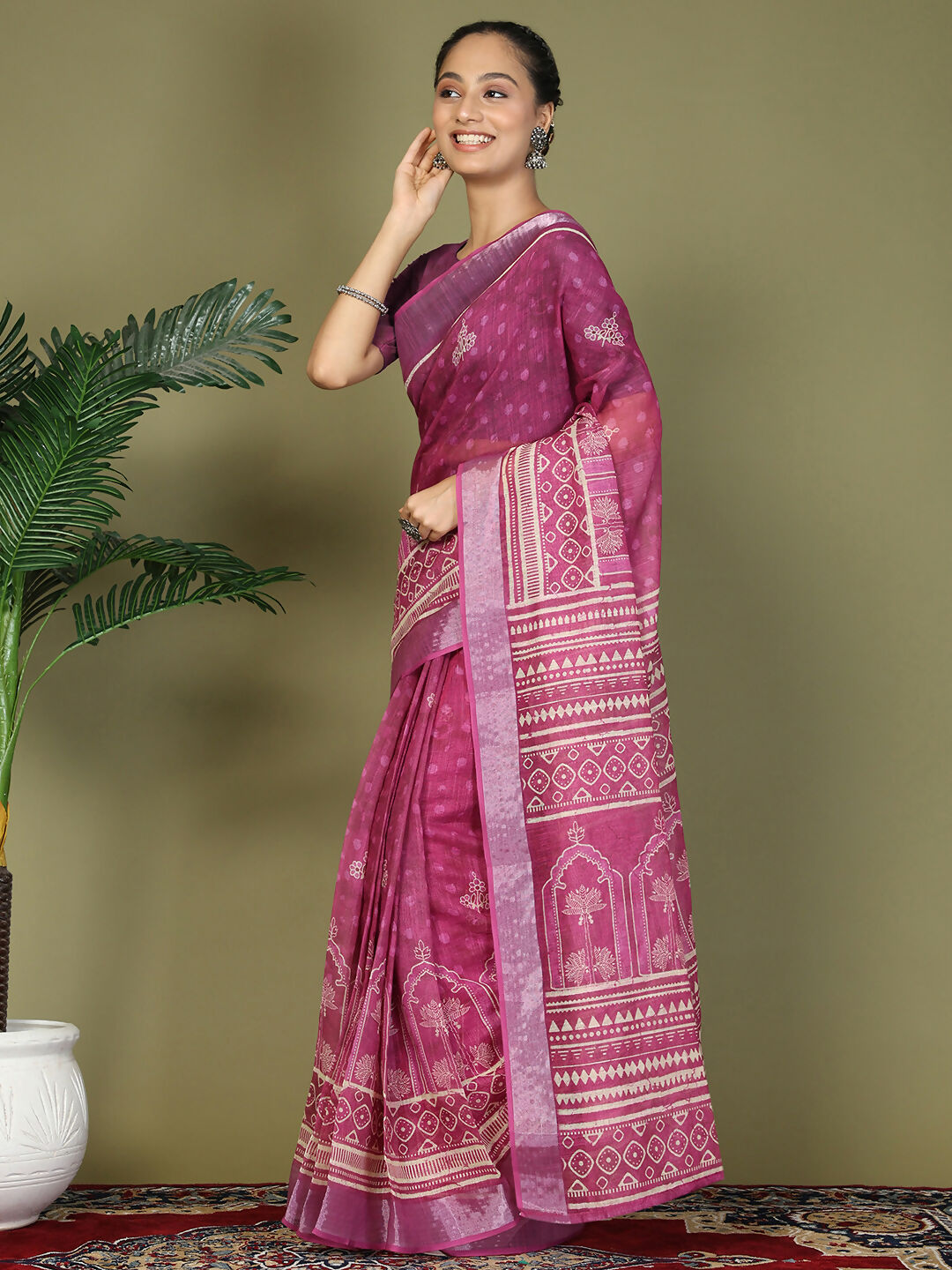Astita Cotton Purple Saree