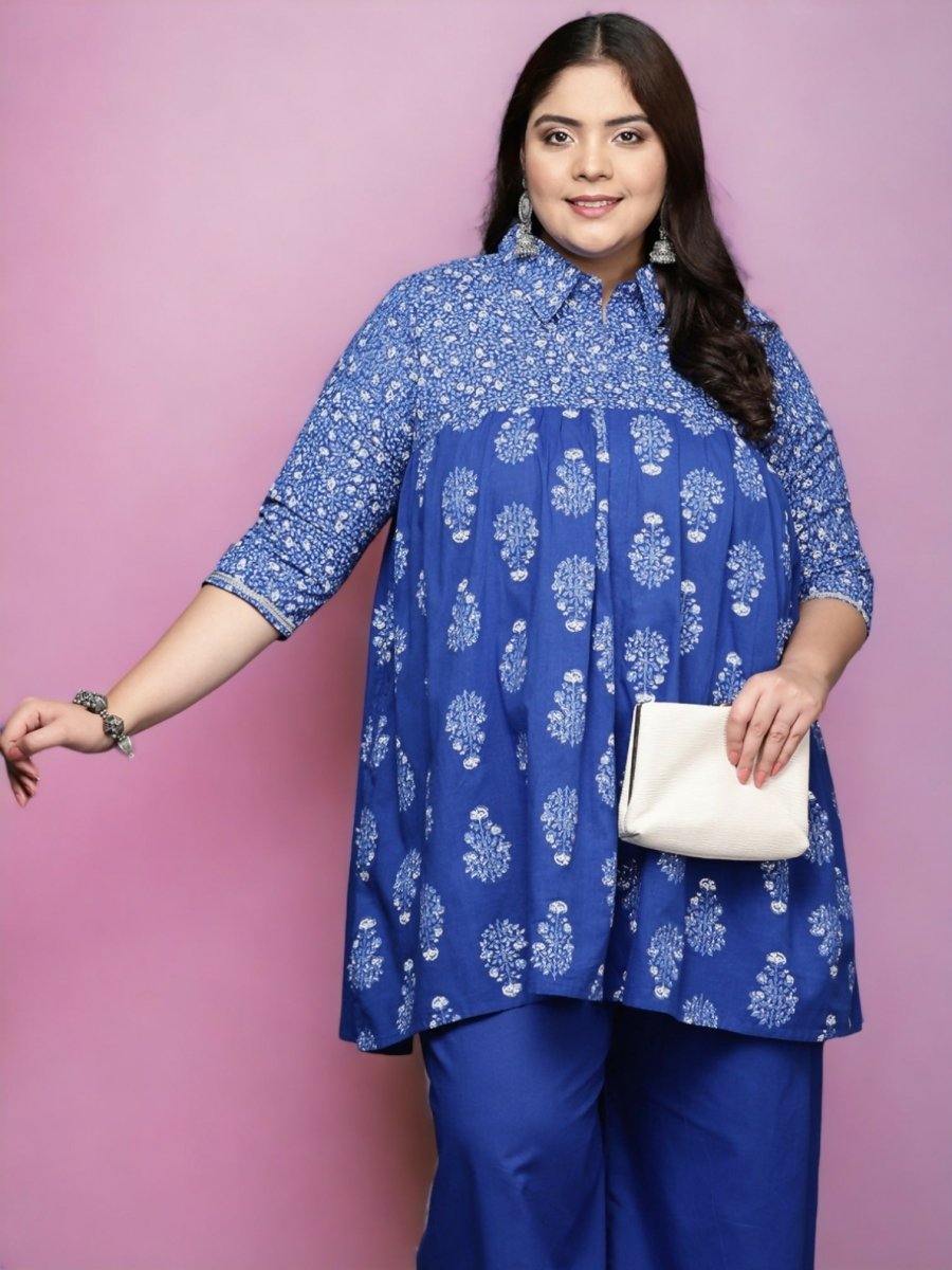 Ahalyaa Women's Traditional wear Tunic - Indigo blue - Distacart