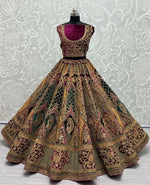 Thumbnail for Jyoti Fashion Women's Multicolor Velvet Fancy Patch, Multi Thread Embroidered, Zircon Diamond, Sequins Work Wedding Lehenga Choli - Distacart