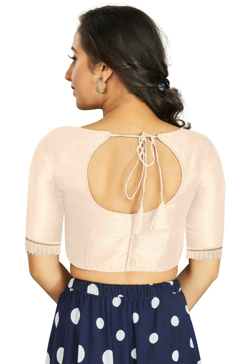 Aastha Fashion Women's Off White Art Silk Designer Party Wear Readymade Blouse - Distacart