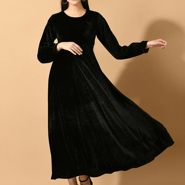 Myshka Women's Black Fit and Flare Party Dress - Distacart