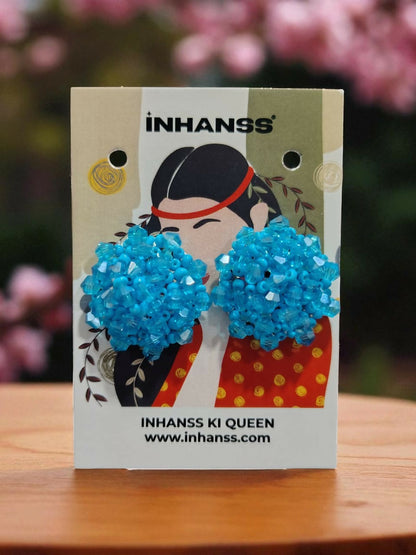 Inhanns Small Statement Studs Earrings - Sky Blue - Distacart